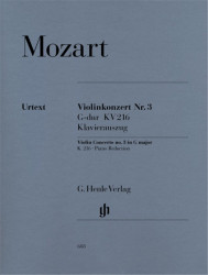 W.A. Mozart: Violin Concerto No.3 In G K.216 (noty na housle, klavír)