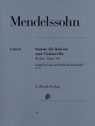 Felix Mendelssohn Bartholdy: Sonata for Piano and Violoncello B Flat Major Op. 45 (noty na violoncello, klavír)