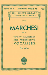 Salvatore Marchesi: 20 Elementary and Progressive Vocalises, Op. 15 - Alto (noty na zpěv, klavír)