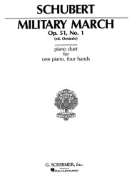 Franz Schubert: Military March, Op. 51, No. 1 (noty na čtyřruční klavír)