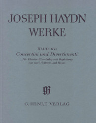 Franz Joseph Haydn: Concertini and Divertimenti for Piano (noty na klavír, 2 housle, kontrabas)