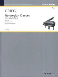 Edvard Grieg: Norwegian Dances (noty na čtyřruční klavír)