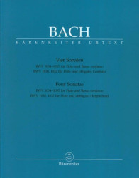 J.S. Bach: 4 Flute Sonatas BWV 1034-1035 (noty na příčnou flétnu, basso continuo)
