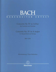 J.S. Bach: Concerto No. IV in A major BWV 1055 (noty na čtyřruční klavír)