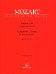 W.A. Mozart: Concerto for Violin und Orchestra in D-major K. 271a/271i (noty, partitura)