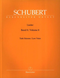 Franz Schubert: Lieder 8 - Low Voice (noty na klavír, zpěv)