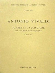 Antonio Vivaldi: Sonata in Fa Rv 18 (noty na housle, basso continuo)